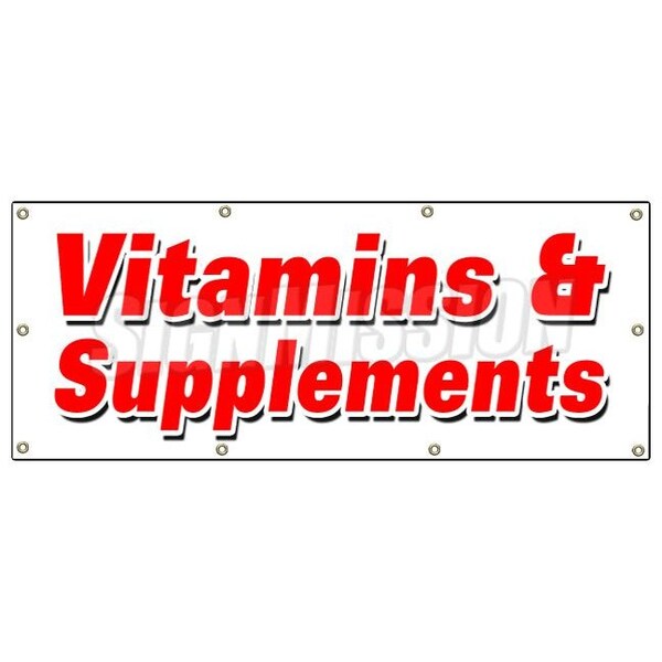Signmission VITAMINS & SUPPLEMENTS BANNER SIGN leading brands nature healthy sale B-96 Vitamins & Supplements - main